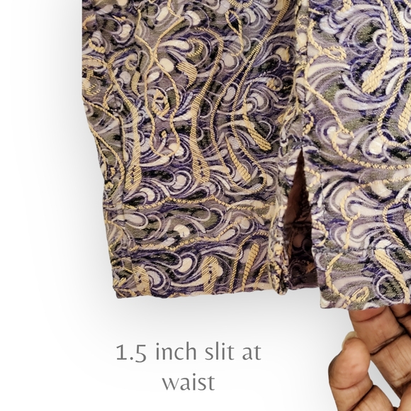 Vintage Rebecca Malone Women’s Shirt Style Jacket Shacket In Purple Print sz LG - Picture 3 of 7